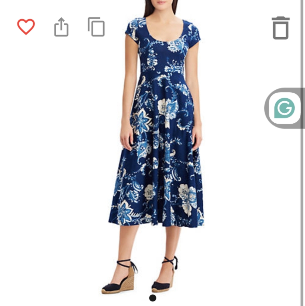 NWT Chaps, Size L, and Blue Floral Dress